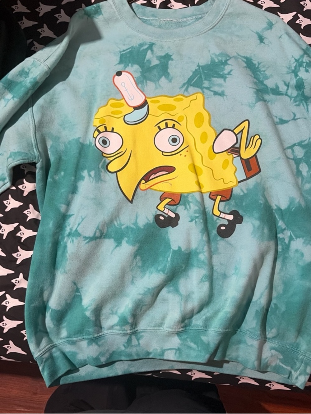 SpongeBob Squarepants Aqua Tie-Dye Pullover
